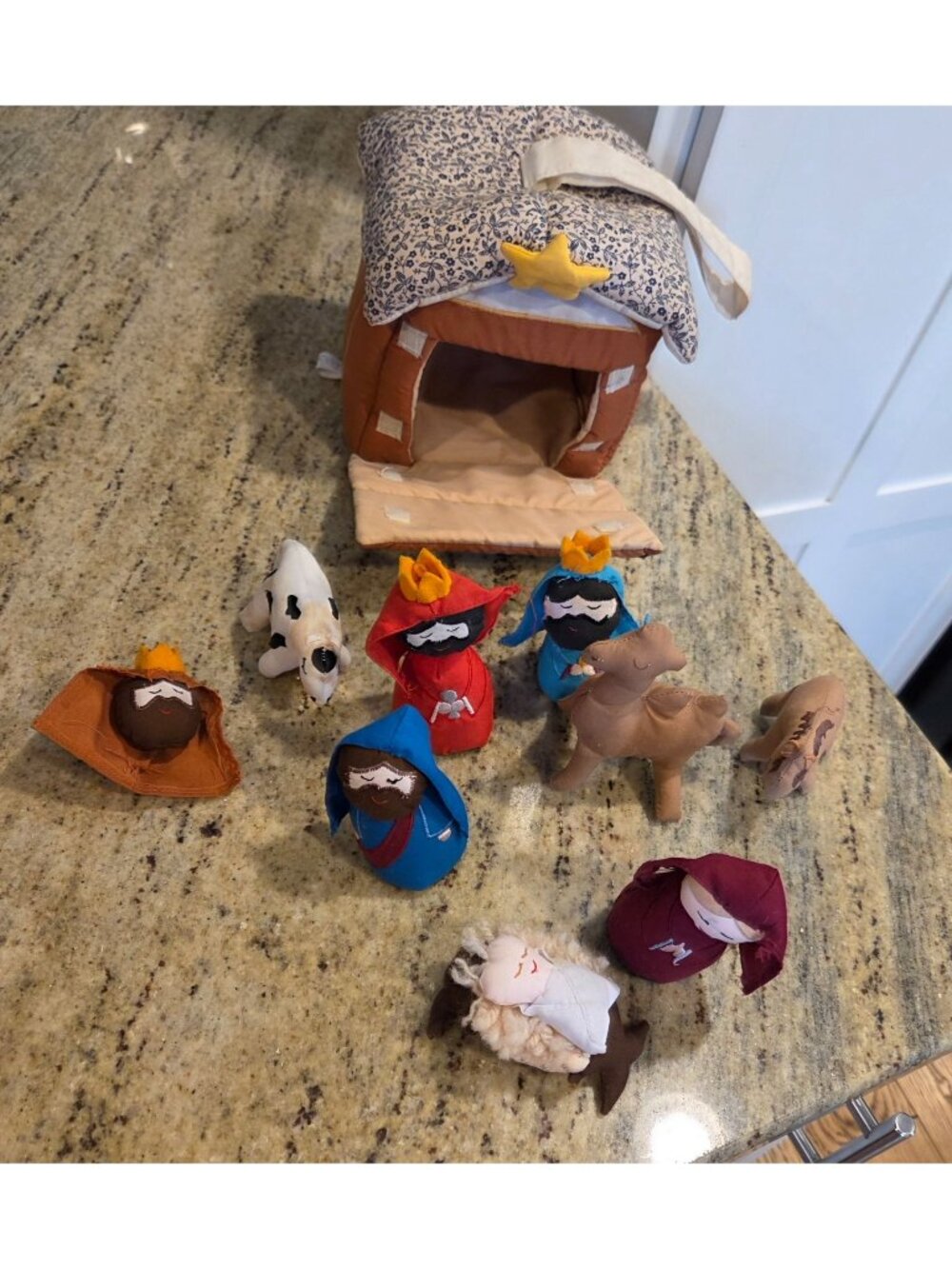 Vintage Kubla Kids Nativity Set 11-piece stuffed Plush figurines Animals Stable